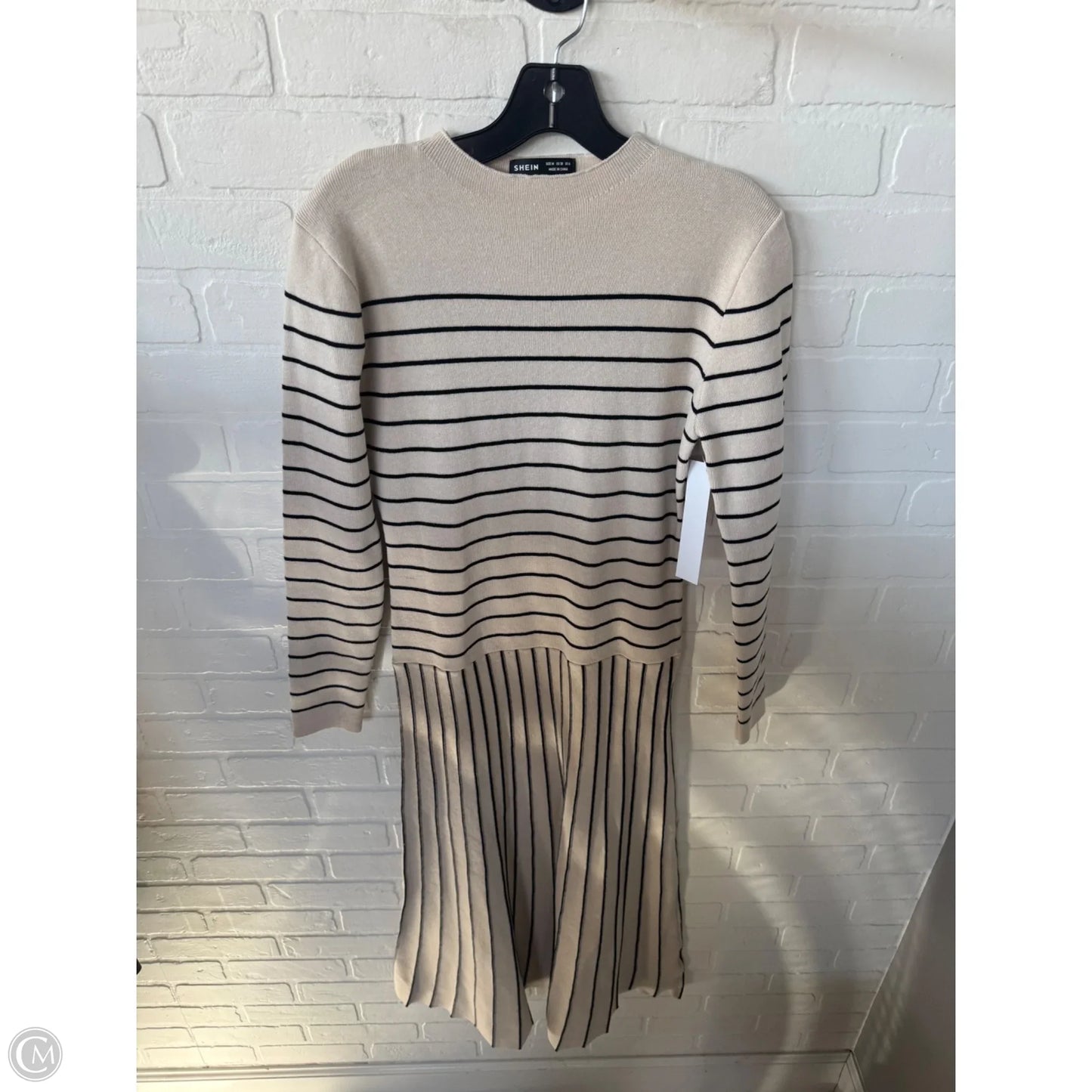 Dress Sweater By Shein In Black & Cream, Size: M