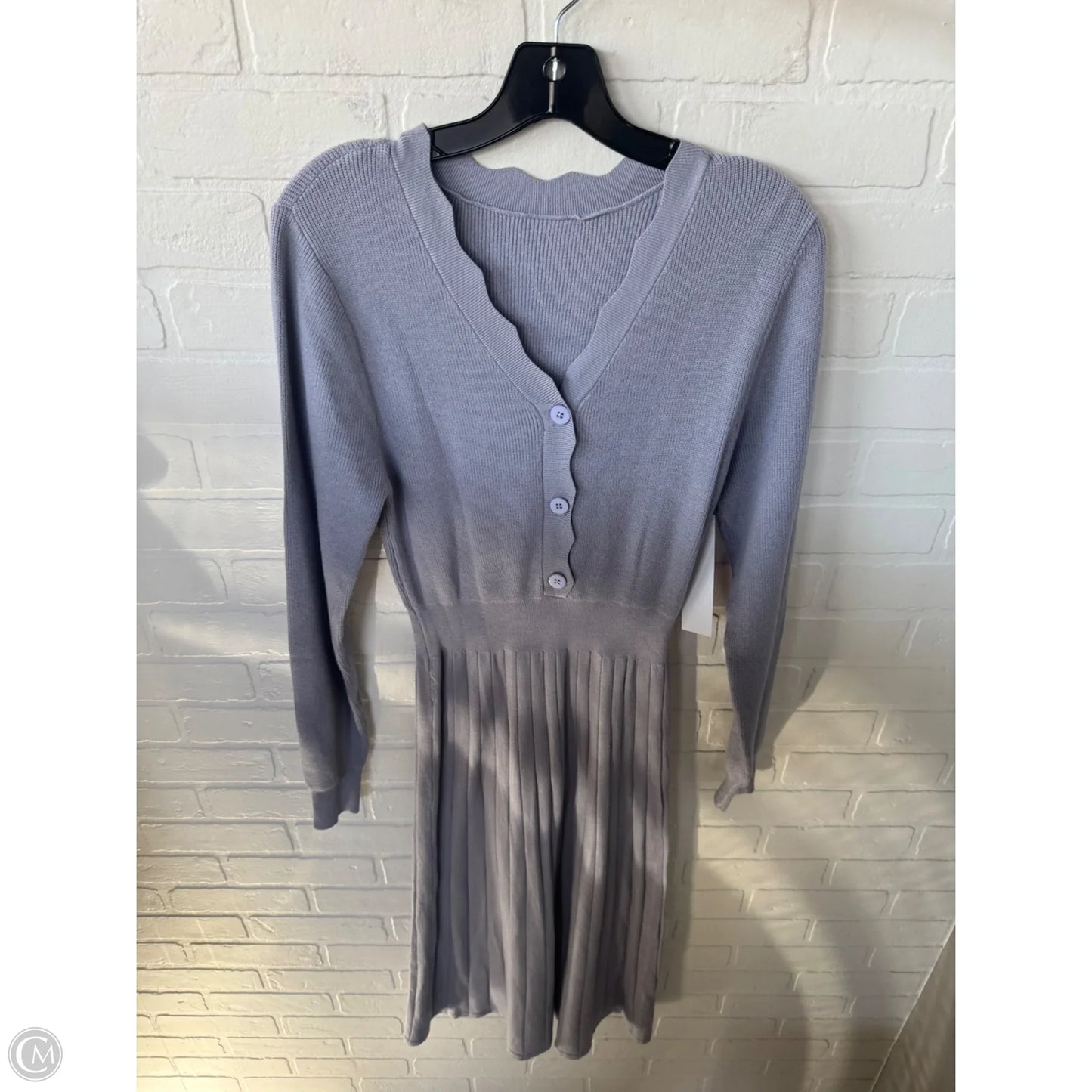 Dress Sweater By Dazy In Grey & Purple, Size: L