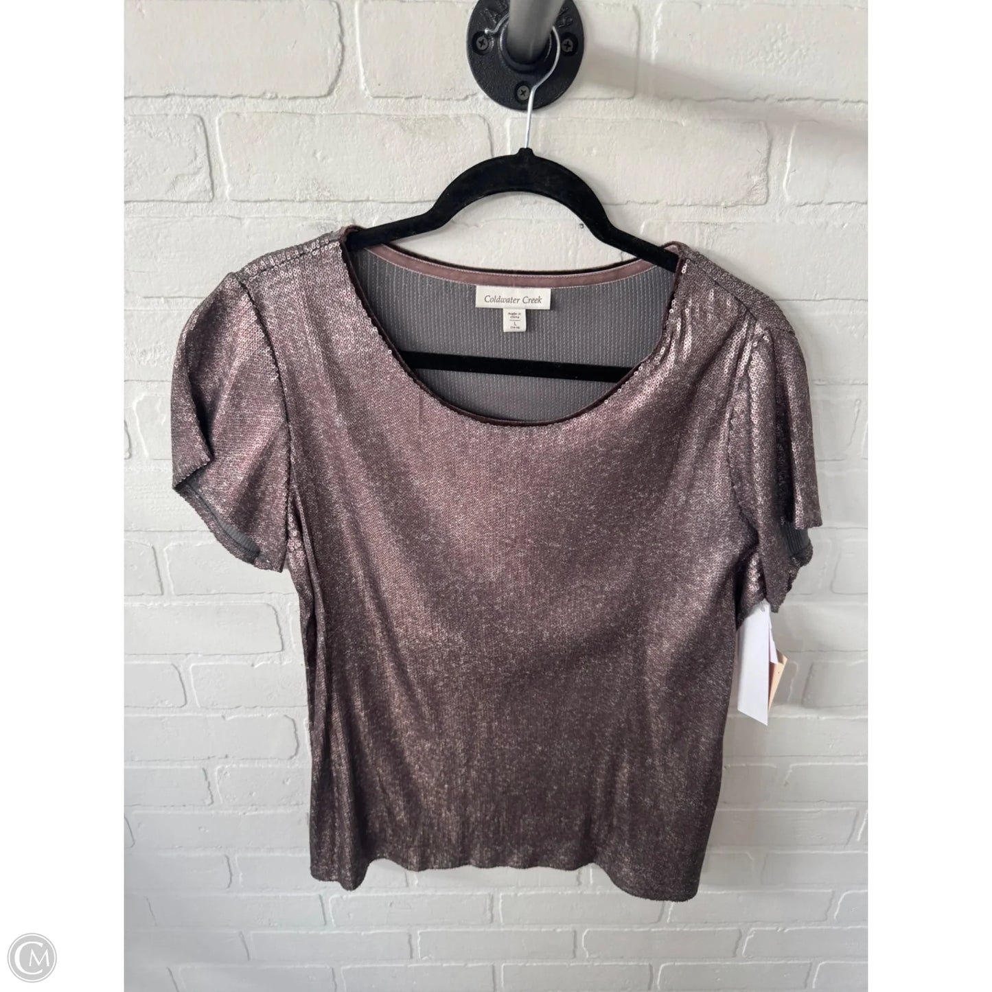 Top Short Sleeve By Coldwater Creek In Bronze, Size: L