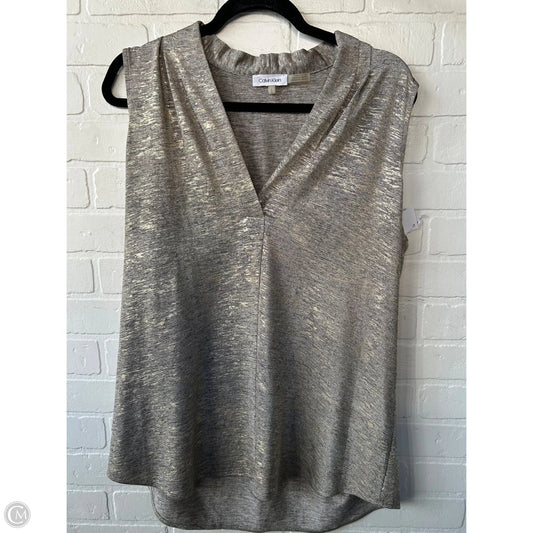 Top Sleeveless By Calvin Klein In Gold, Size: L