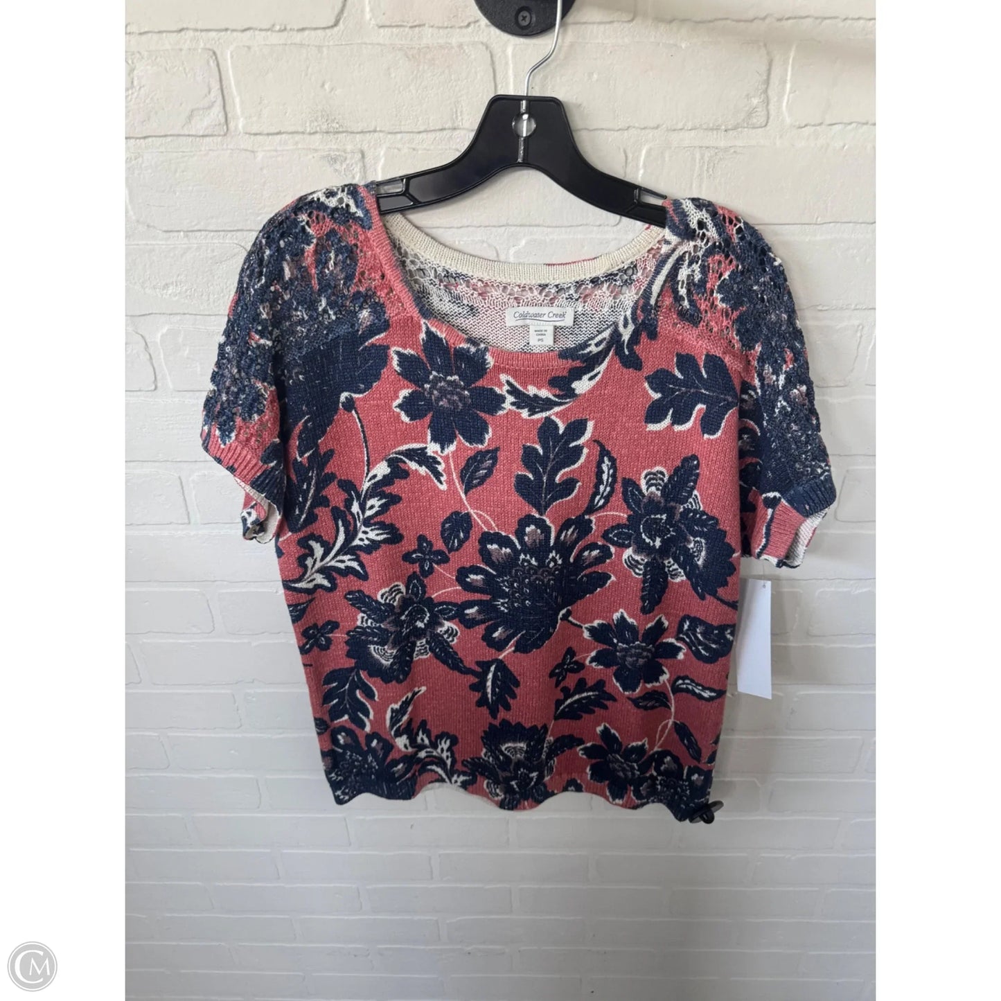 Sweater Short Sleeve By Coldwater Creek In Blue & Orange, Size: Sp