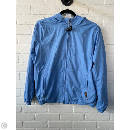 Jacket Windbreaker By Clothes Mentor In Blue & Grey, Size: S