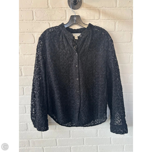 Blouse Long Sleeve By Treasure And Bond In Black, Size: S