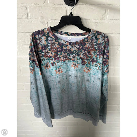 Top Long Sleeve By Cmf In Brown & Green, Size: 2x