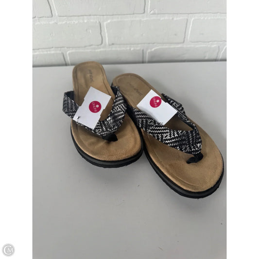 Sandals Flip Flops By Easy Spirit In Black & Silver, Size: 8.5