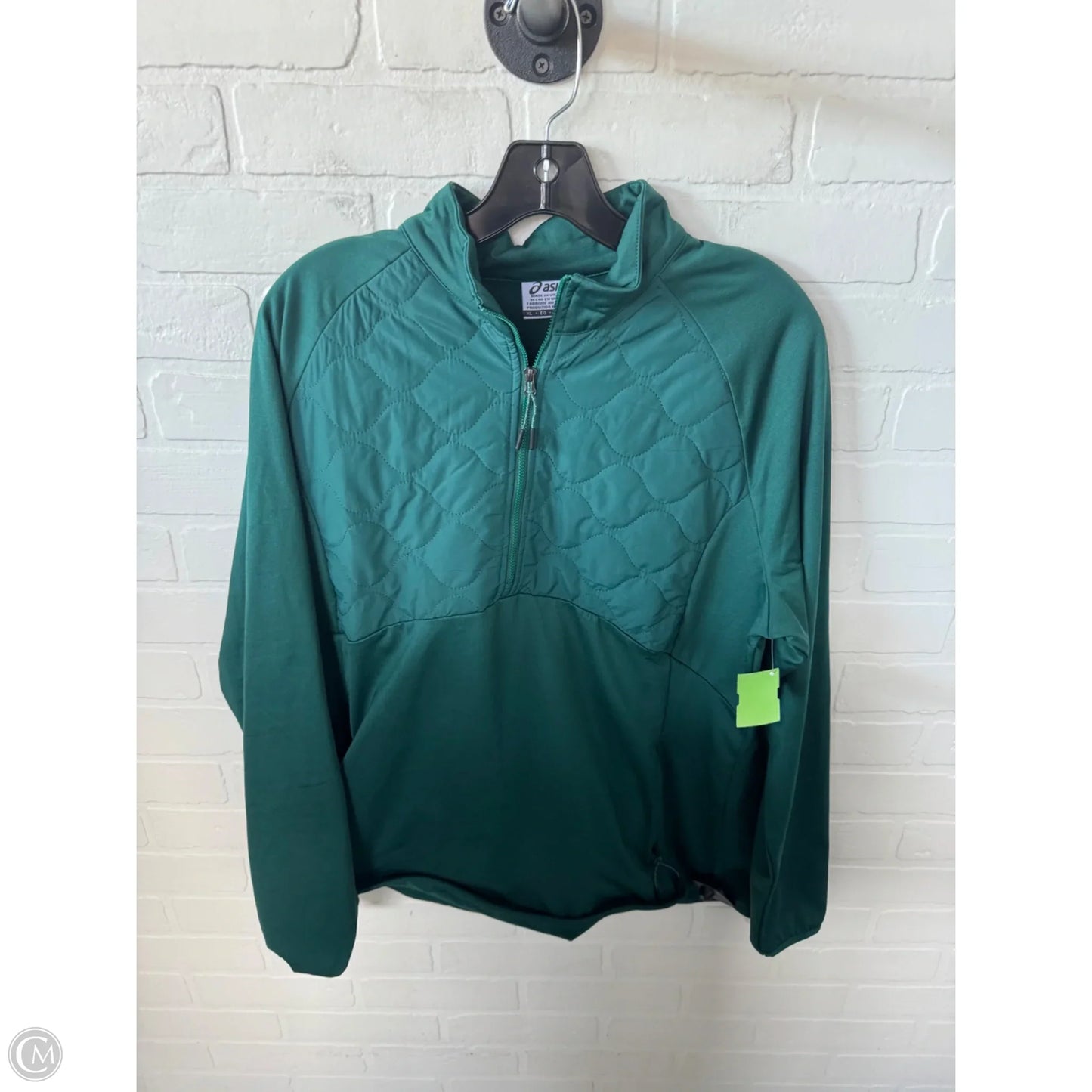 Athletic Sweatshirt Collar By Asics In Green, Size: Xl