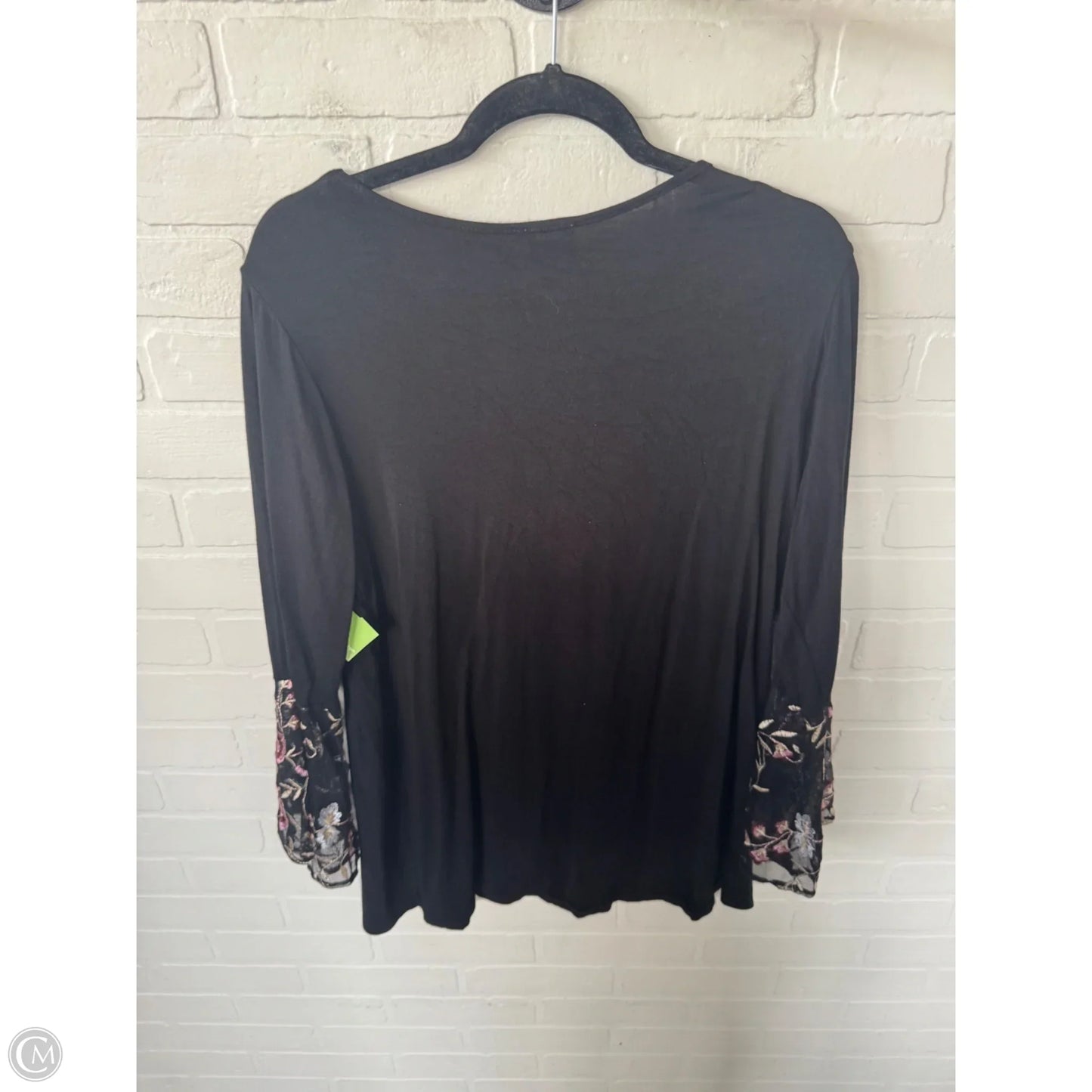 Top Long Sleeve By Cme In Black & Pink, Size: 1x