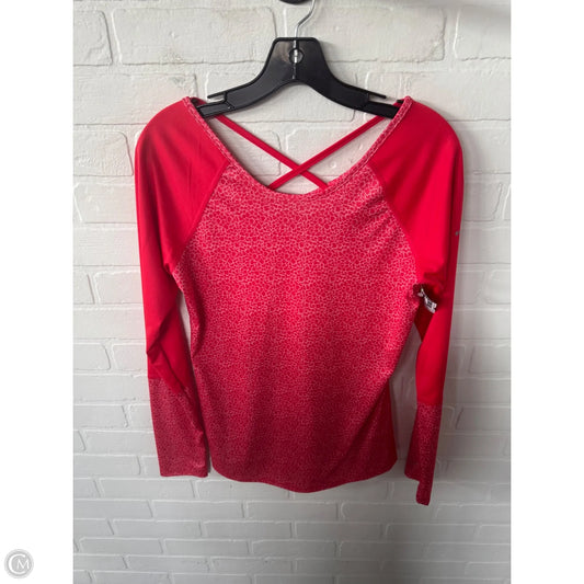 Athletic Top Long Sleeve Crewneck By Columbia In Orange & White, Size: M