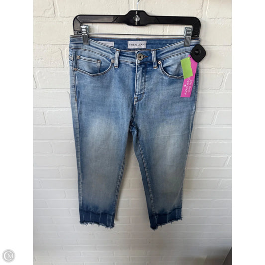Jeans Cropped By Tribal In Blue Denim, Size: 4
