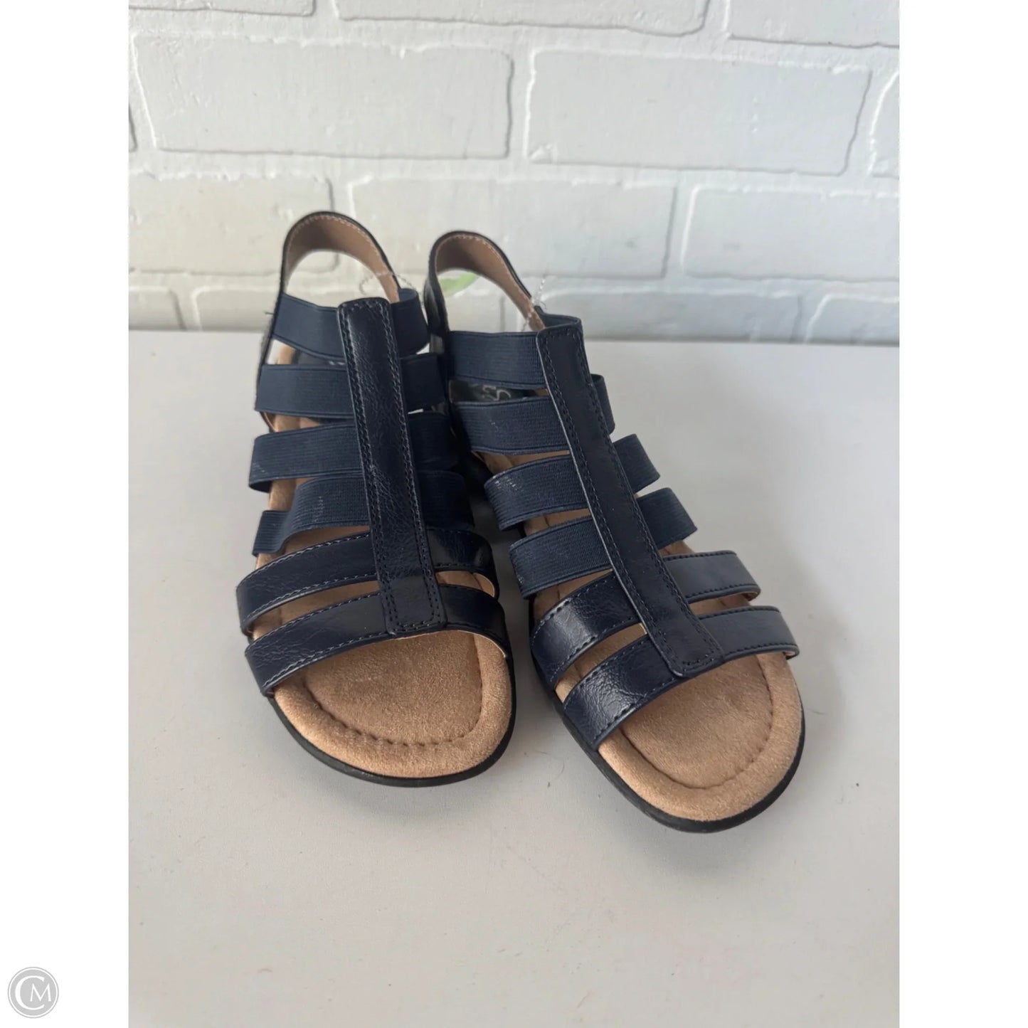 Sandals Heels Block By Life Stride In Navy, Size: 5.5
