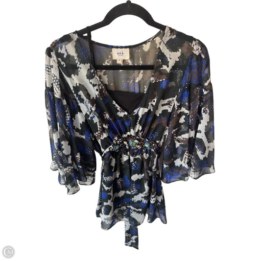 Top Short Sleeve By Eci In Blue & Green, Size: M