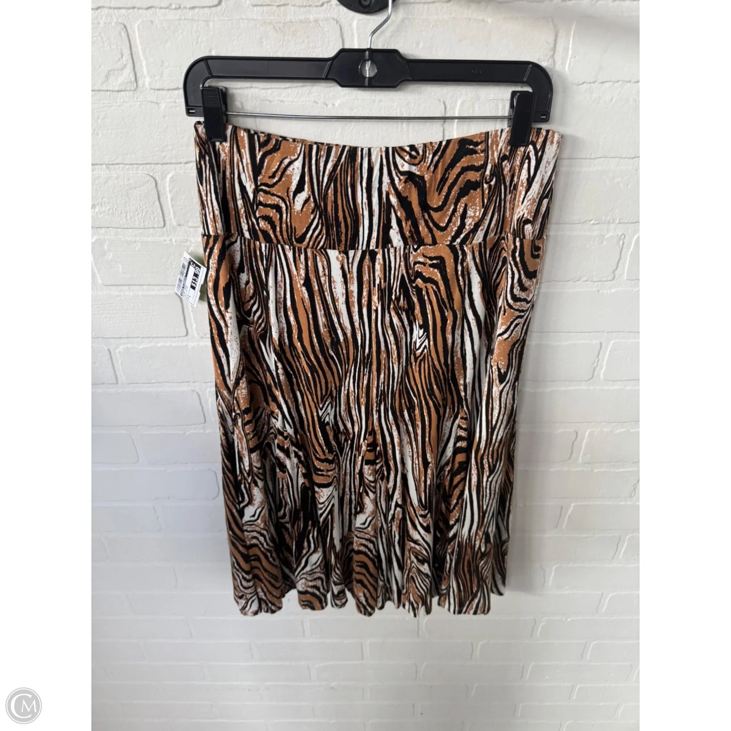 Skirt Midi By Grace Elements In Tan & White, Size: 4