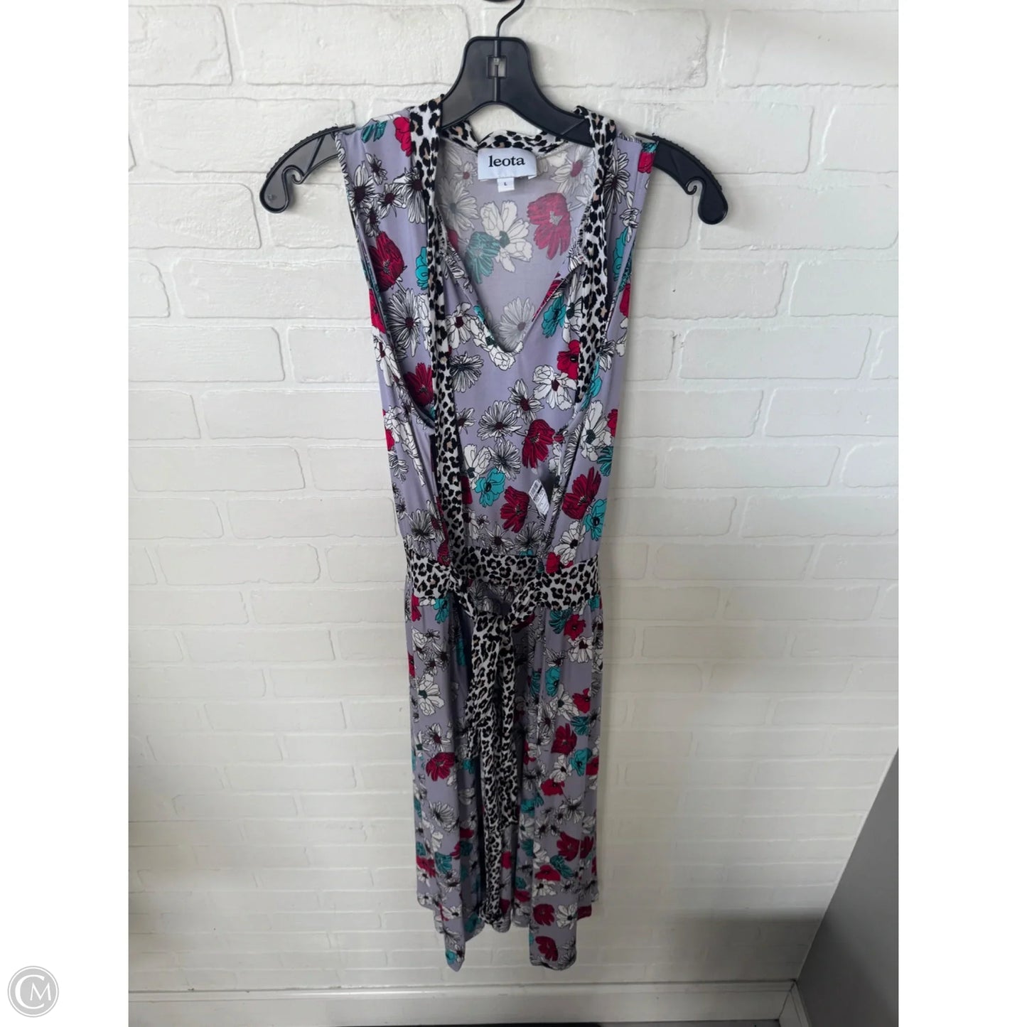 Dress Casual Midi By Leota In Purple & White, Size: L