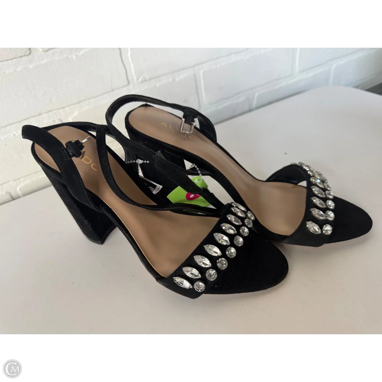 Sandals Heels Block By Aldo In Black & White, Size: 8