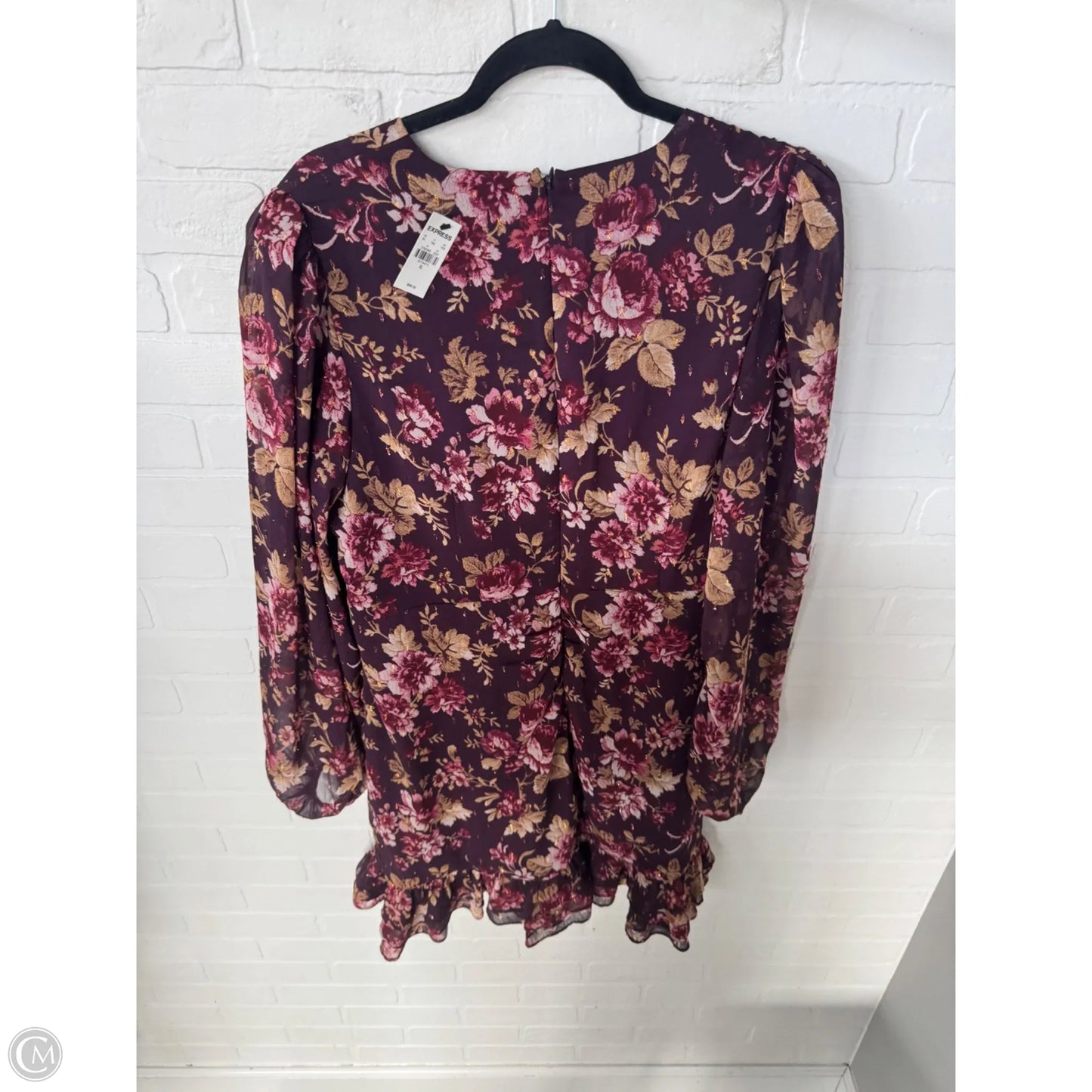 Dress Work By Express In Purple & Tan, Size: Xl