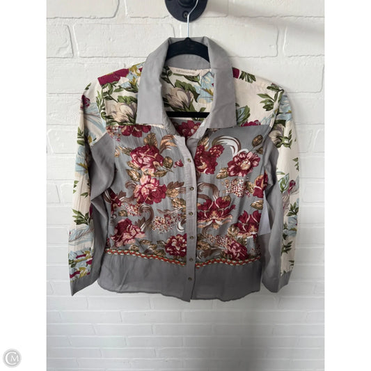 Top Long Sleeve By Soft Surroundings In Grey & Red, Size: Xsp