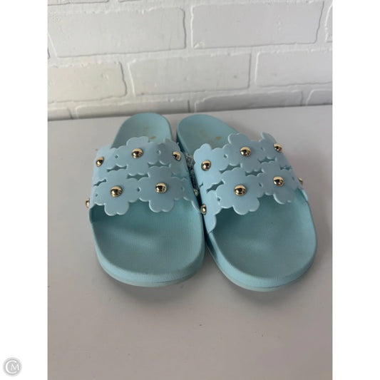 Sandals Designer By Kate Spade In Blue & Gold, Size: 8.5