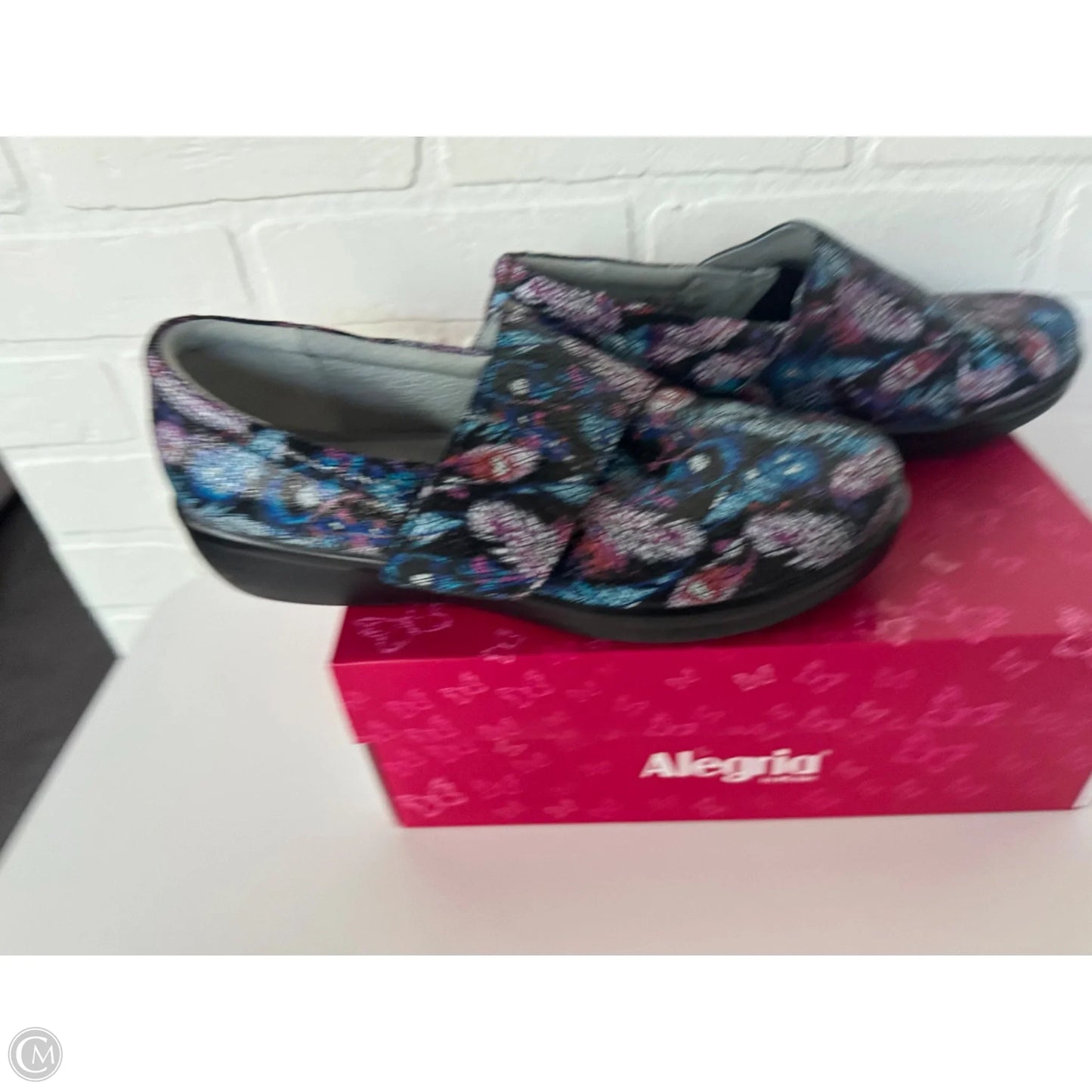 Shoes Flats By Alegria In Black & Blue, Size: 10.5