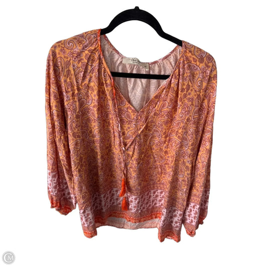 Top Long Sleeve By Clothes Mentor In Orange & Pink, Size: Xl
