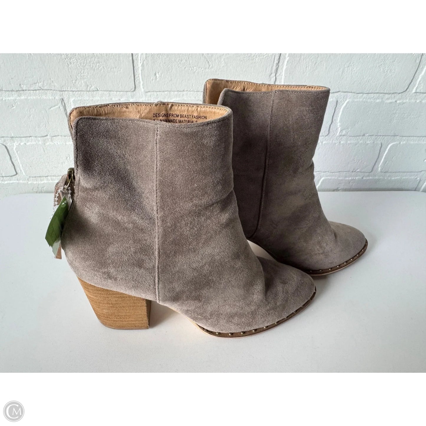 Boots Ankle Heels By Cmb In Taupe, Size: 8