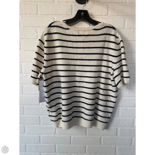 Sweater Short Sleeve By H&m In Black & Cream, Size: Xxl
