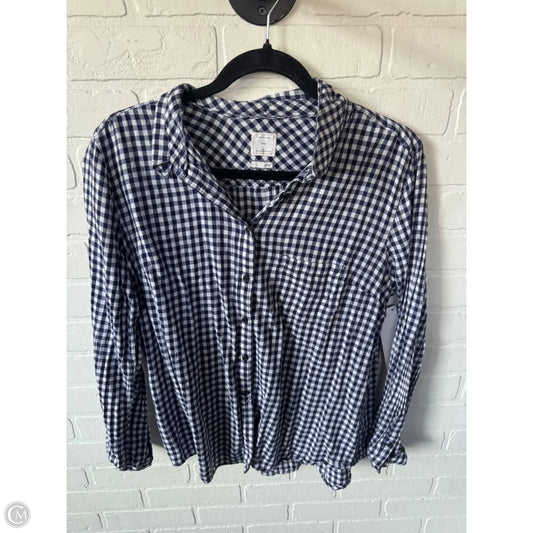 Top Long Sleeve By Gap In Blue & White, Size: L