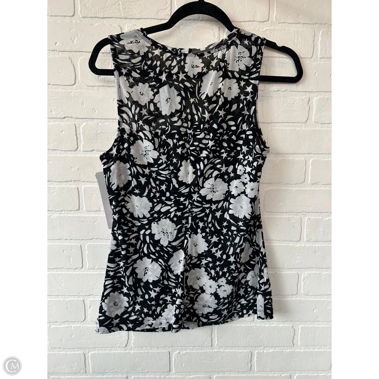 Top Sleeveless By Cabi In Black & White, Size: S