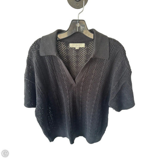 Sweater Short Sleeve By Loft In Black, Size: Xl