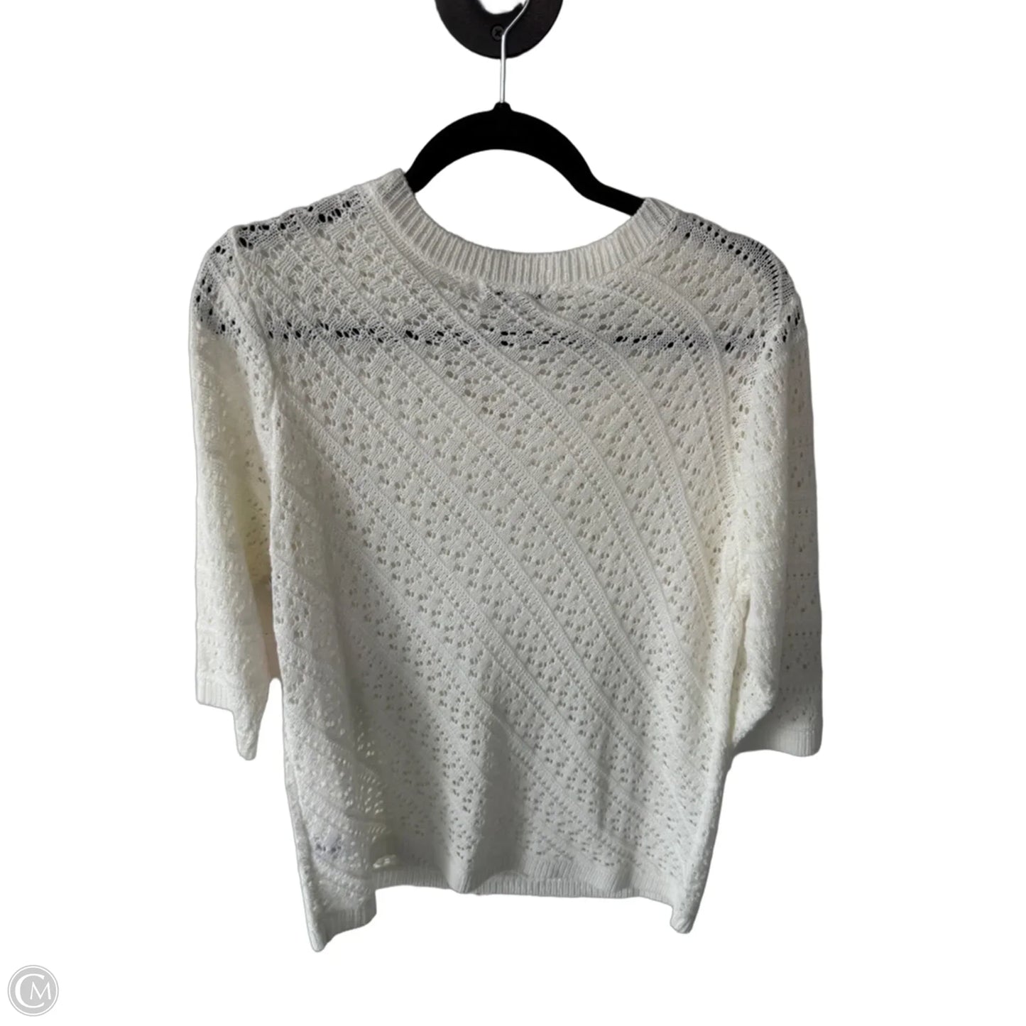 Sweater Short Sleeve By Emily Daniels In White, Size: M