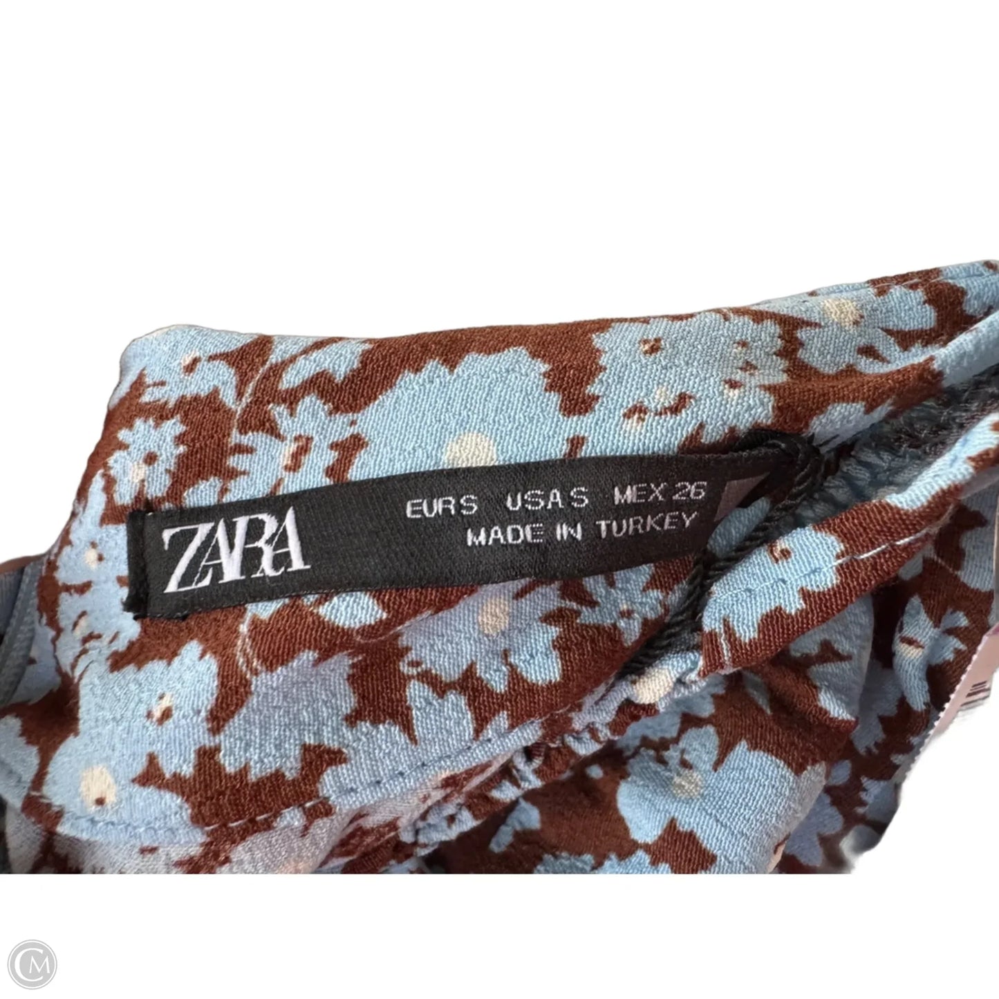 Skirt Midi By Zara In Blue & Brown, Size: 4