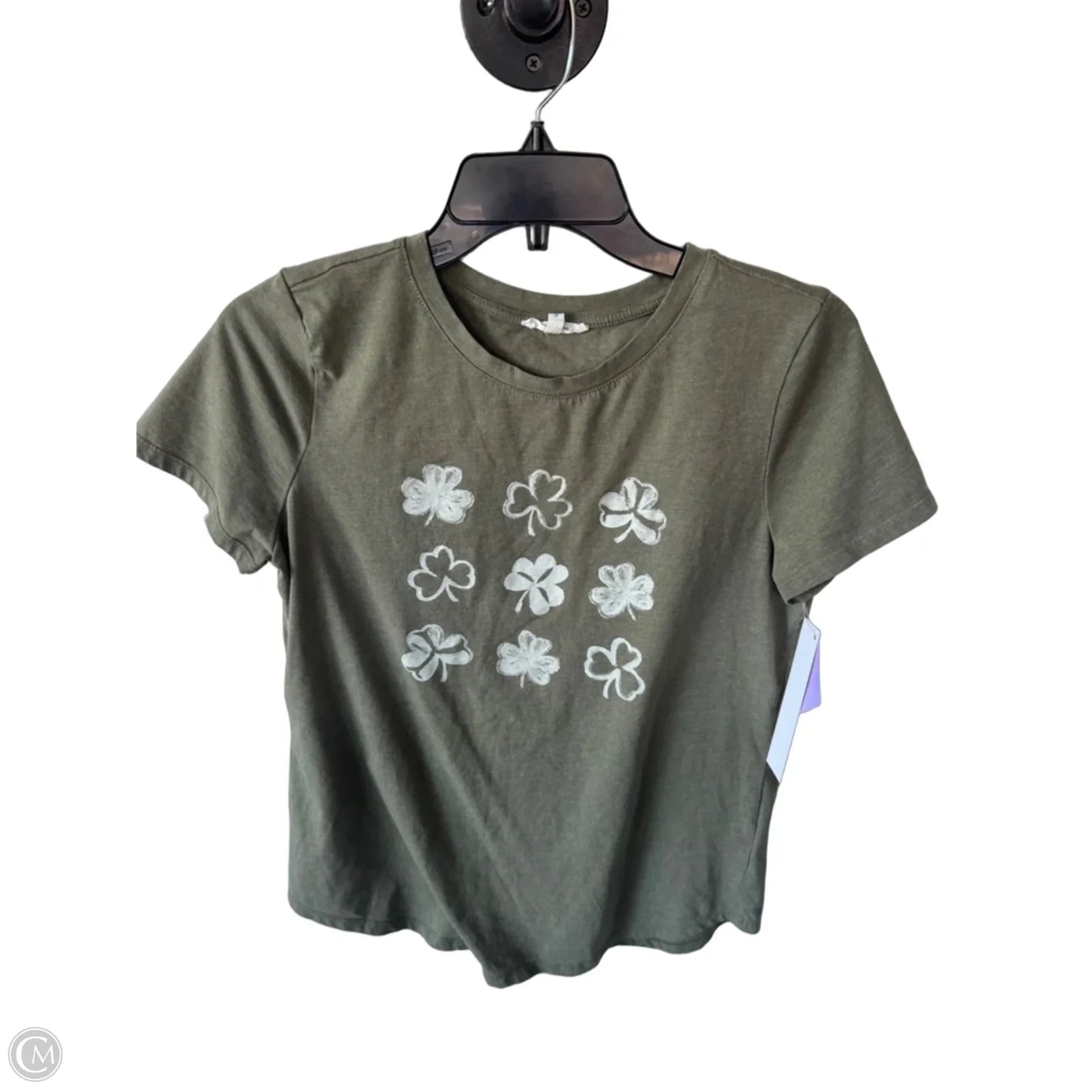 Top Short Sleeve Basic By Maurices In Green & White, Size: S