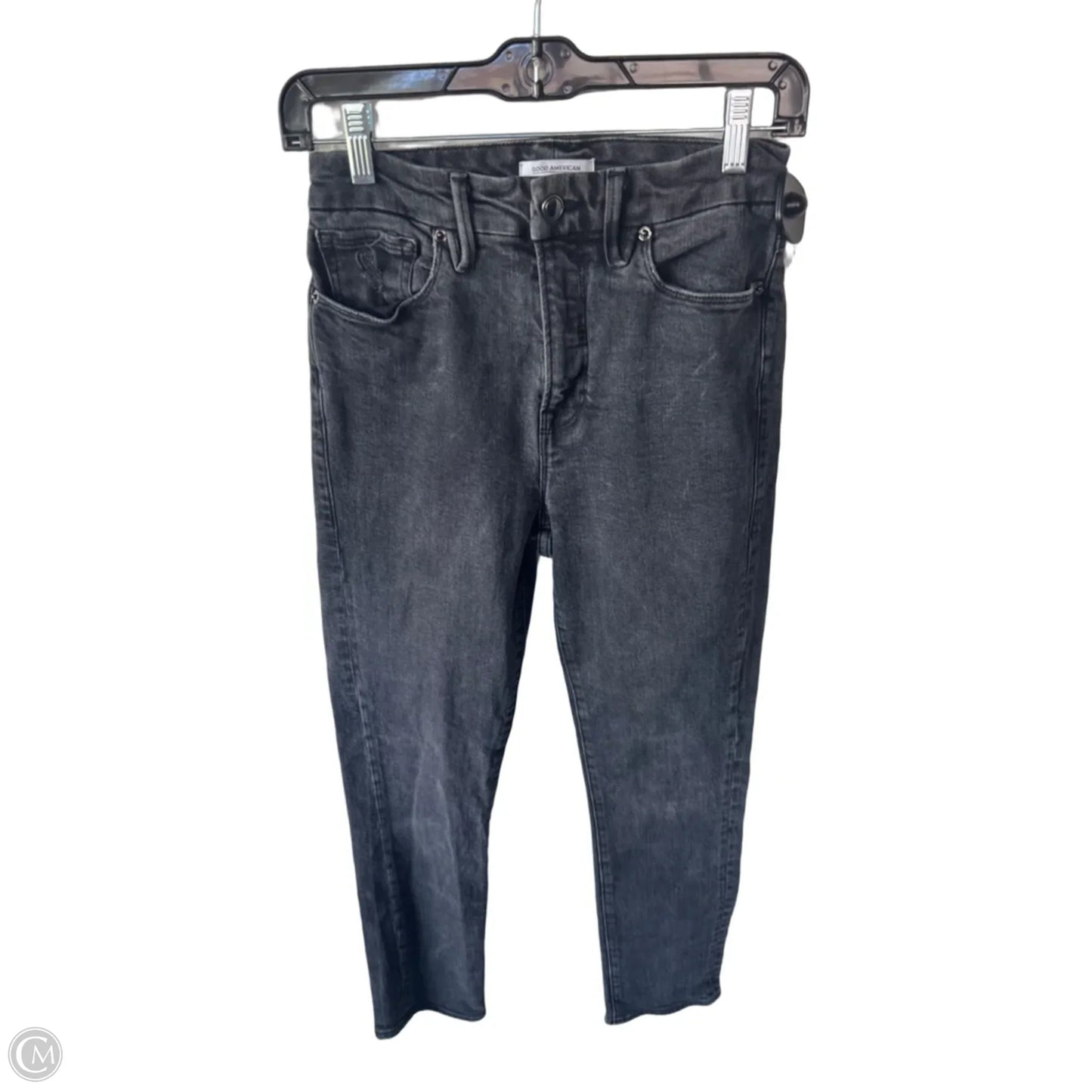 Jeans Straight By Good American In Black Denim, Size: 2