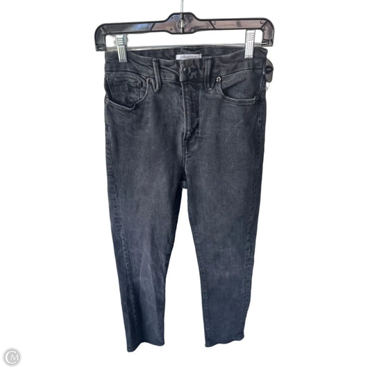 Jeans Straight By Good American In Black Denim, Size: 2