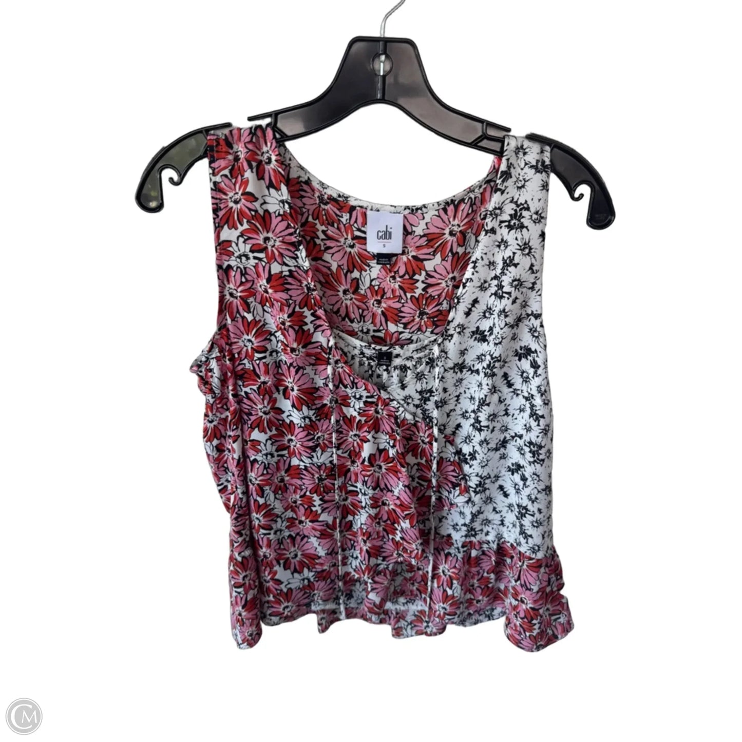 Blouse Sleeveless By Cabi In Pink & White, Size: S