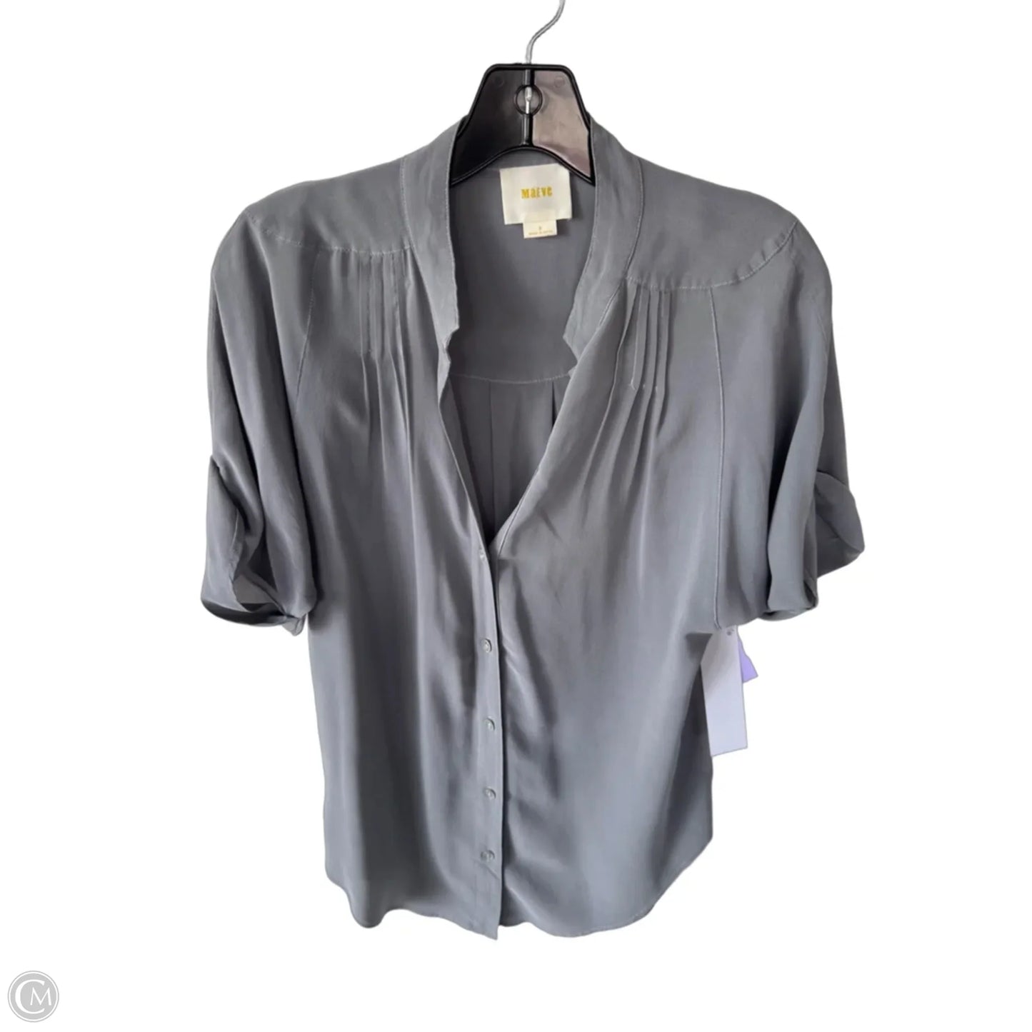 Blouse Short Sleeve By Maeve In Grey, Size: S