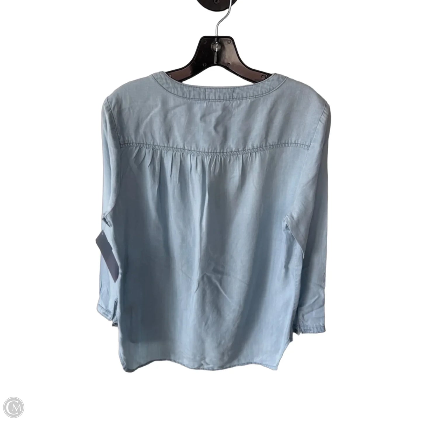 Top Long Sleeve By Cloth & Stone In Blue & Brown, Size: S