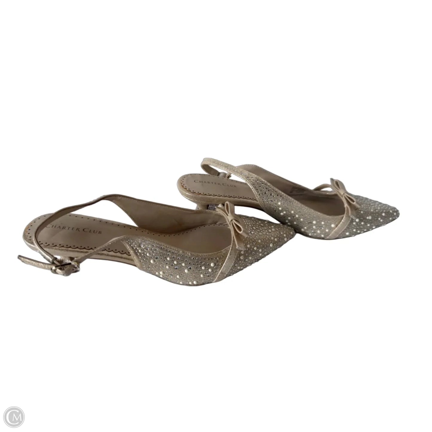 Shoes Heels Kitten By Charter Club In Gold & White, Size: 8