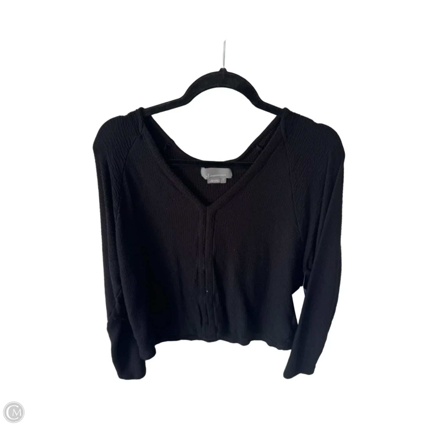 Top Long Sleeve By Anthropologie In Black, Size: S