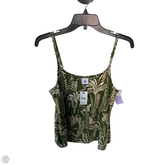 Top Sleeveless By Cabi In Green & Tan, Size: S