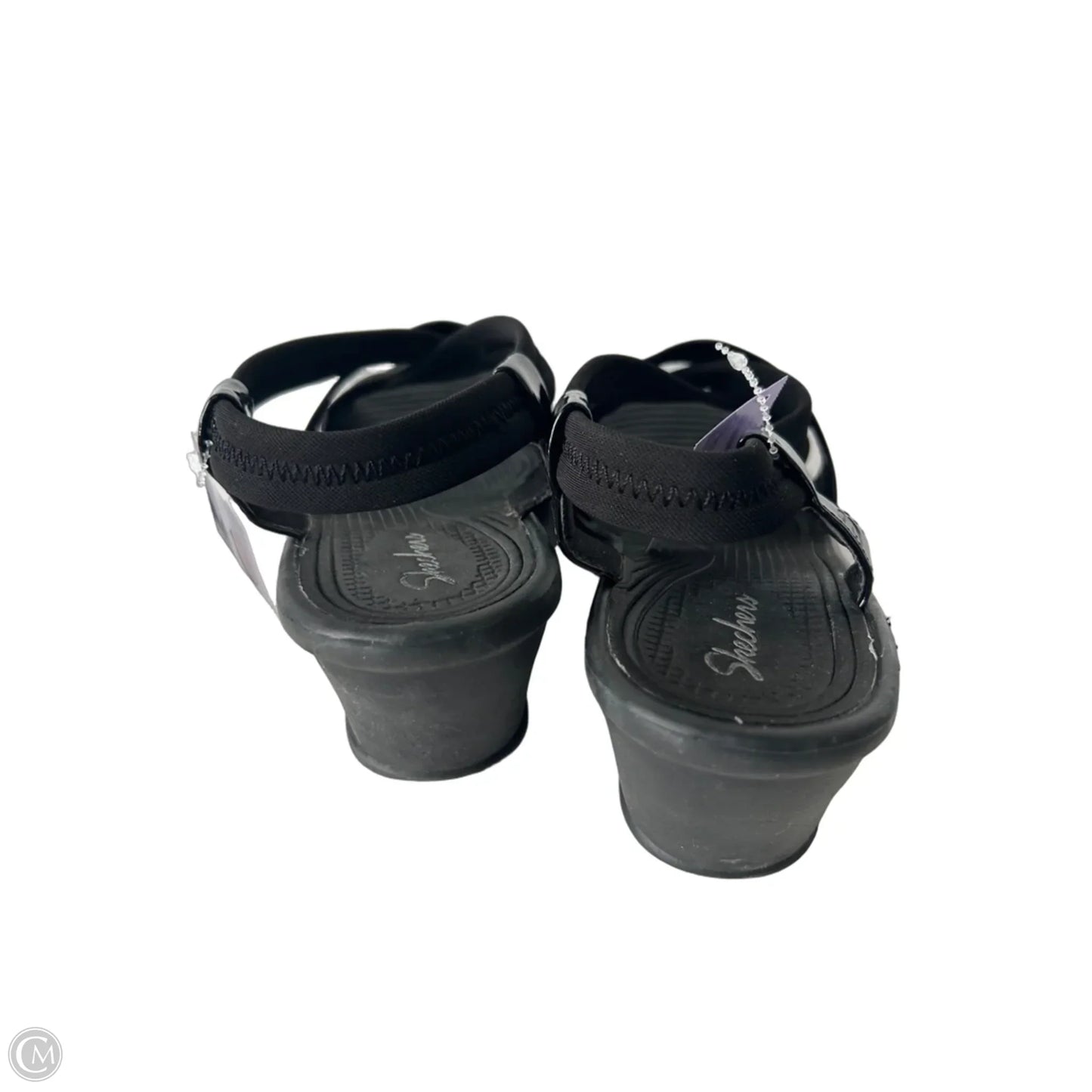 Sandals Heels Wedge By Skechers In Black & Blue, Size: 11