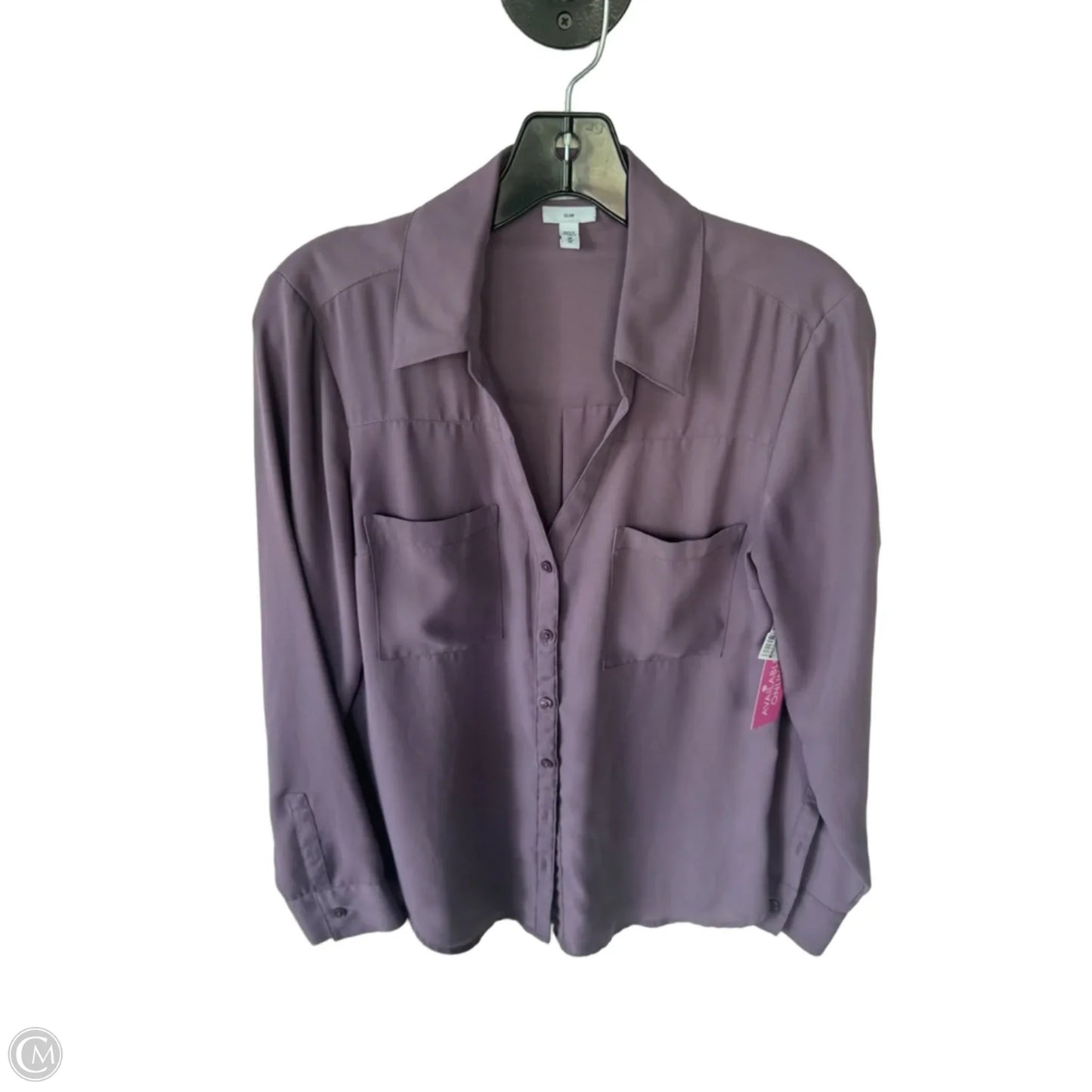 Blouse Long Sleeve By Express In Purple, Size: M