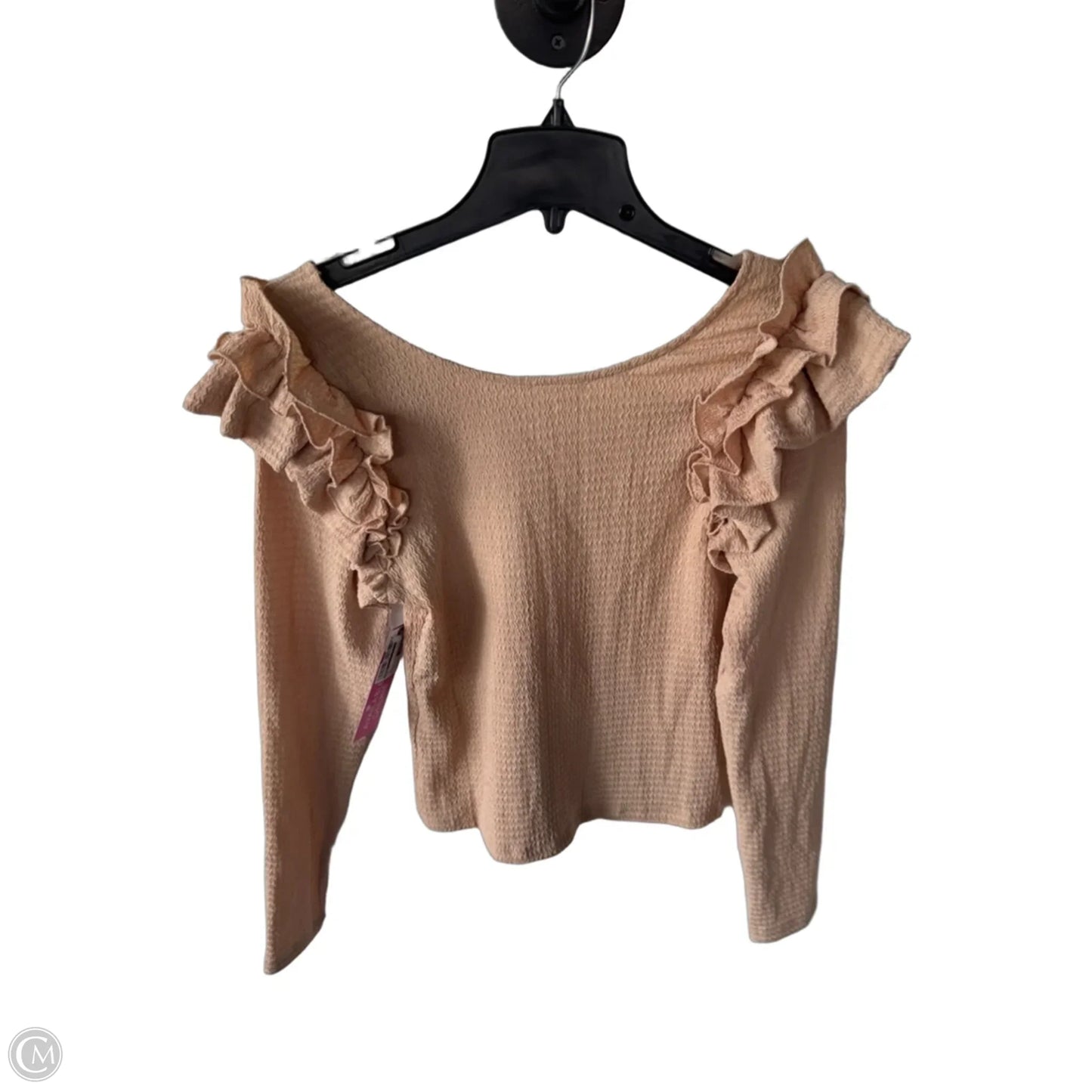 Top Long Sleeve By Easel In Tan, Size: S