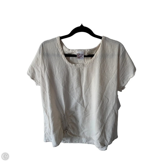 Top Short Sleeve By Oh My Gauze In Cream, Size: L