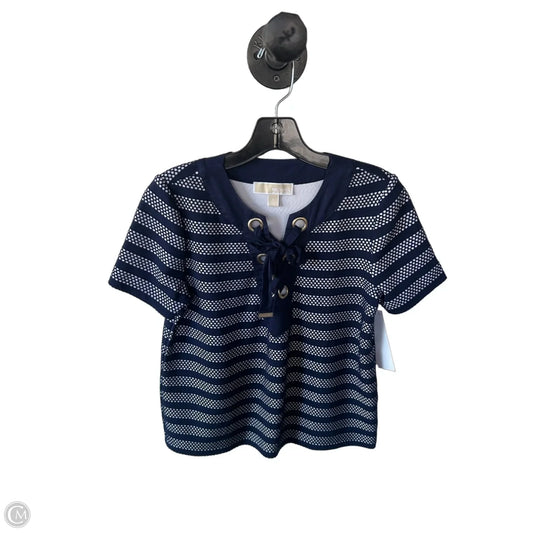 Top Short Sleeve By Michael By Michael Kors In Blue & White, Size: S