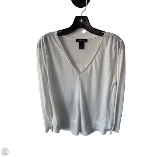 Top Long Sleeve By White House Black Market In White, Size: S