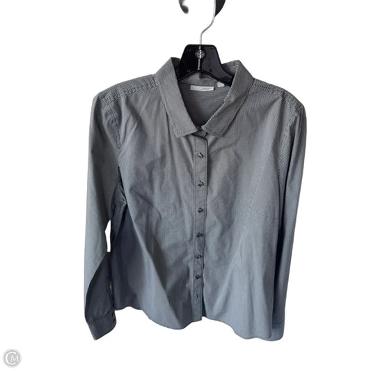 Blouse Long Sleeve By Halogen In Black & White, Size: L