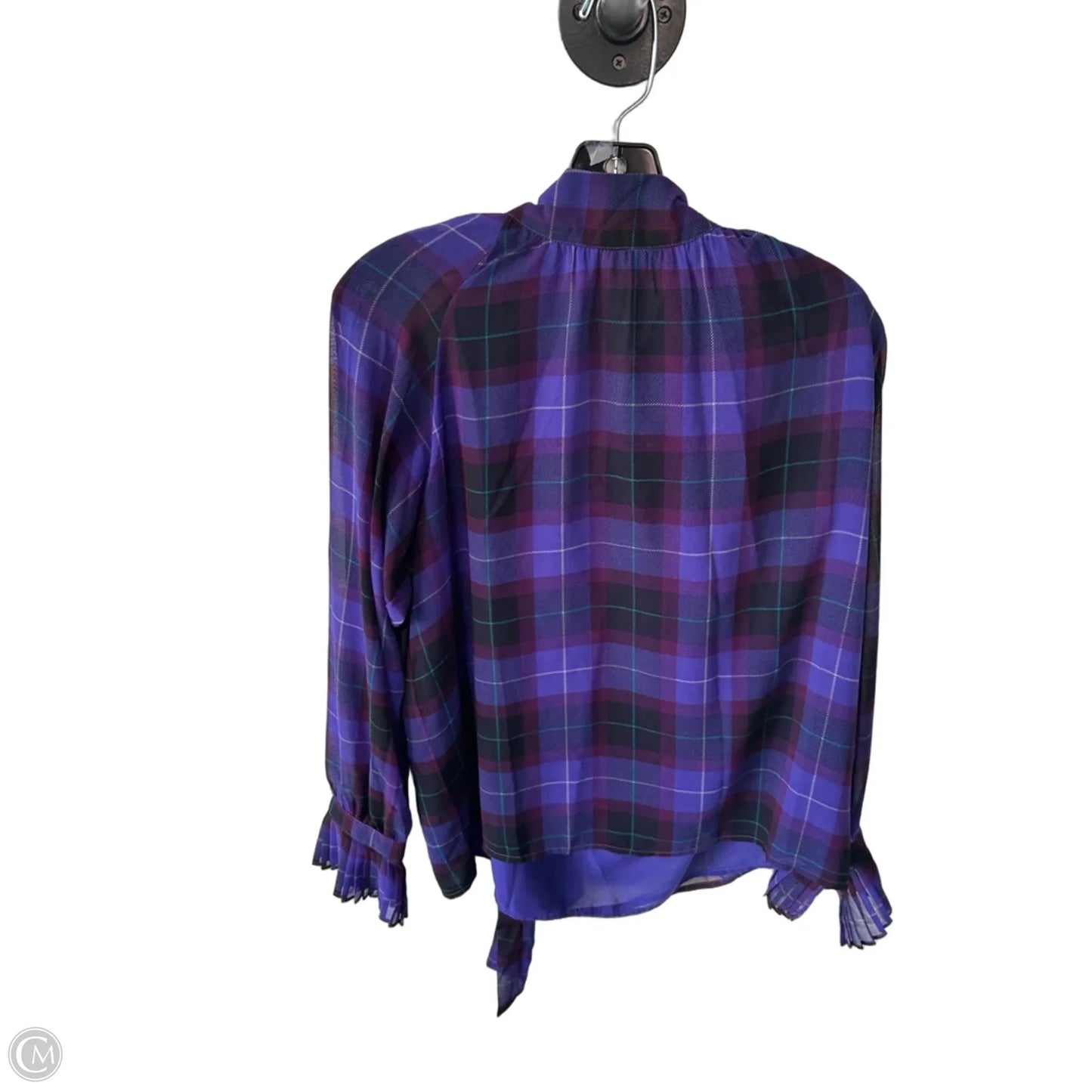 Blouse Long Sleeve By Ann Taylor In Purple & Red, Size: M