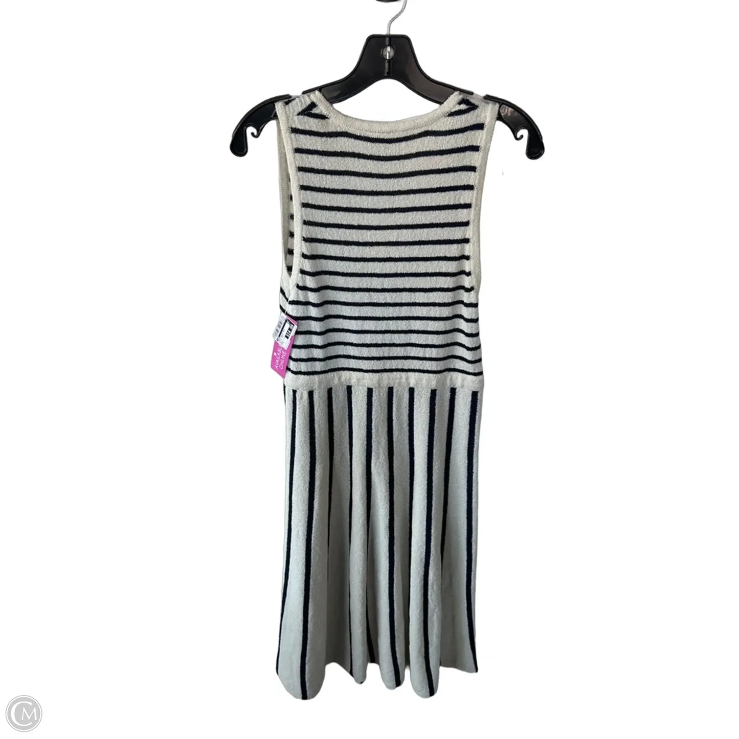 Dress Casual Midi By Zara In Blue & Cream, Size: S