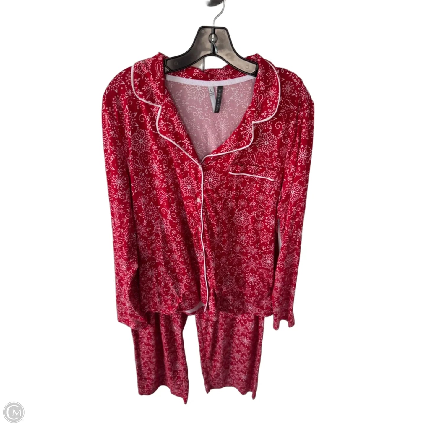 Pajamas 2pc By Clothes Mentor In Red & White, Size: L