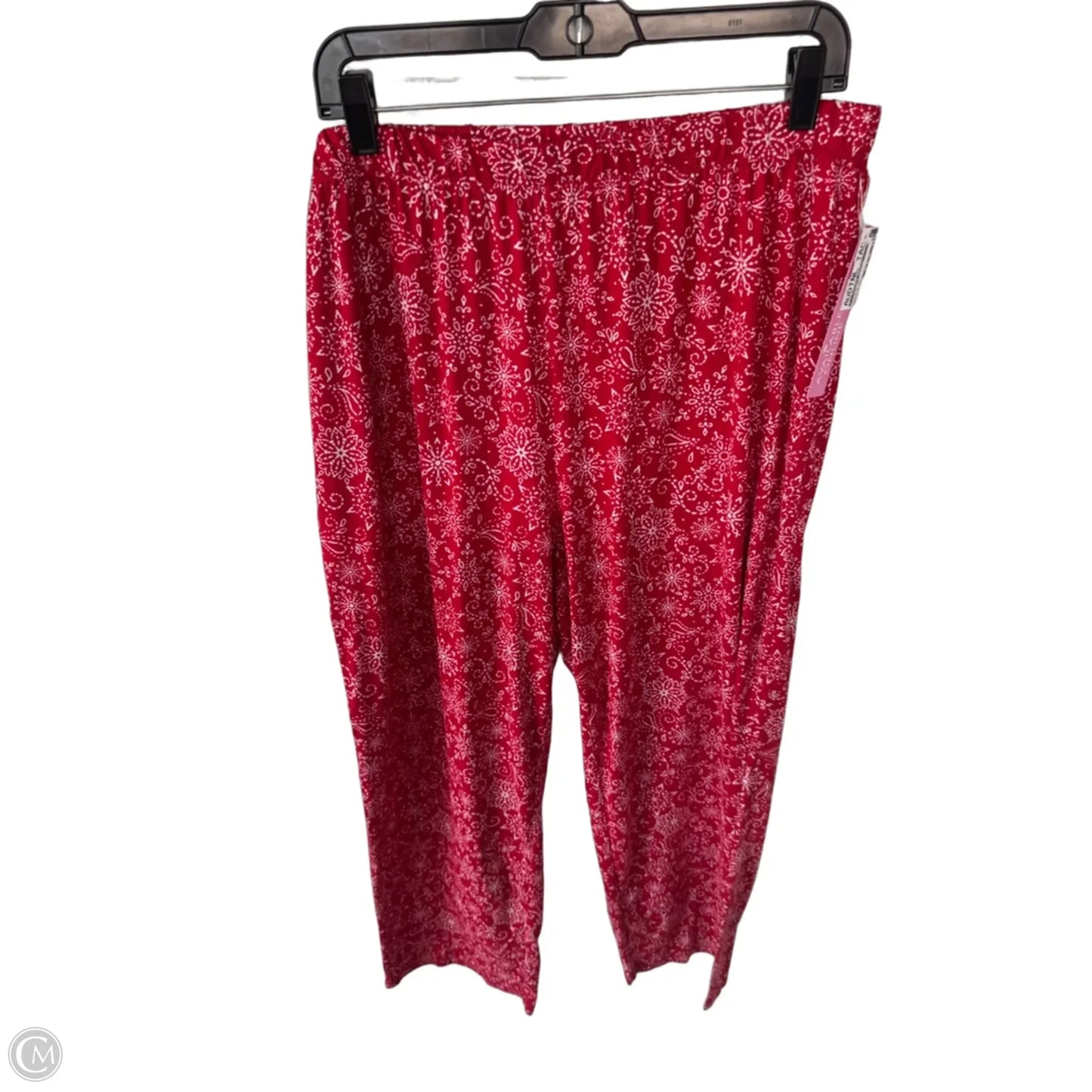 Pajamas 2pc By Clothes Mentor In Red & White, Size: L